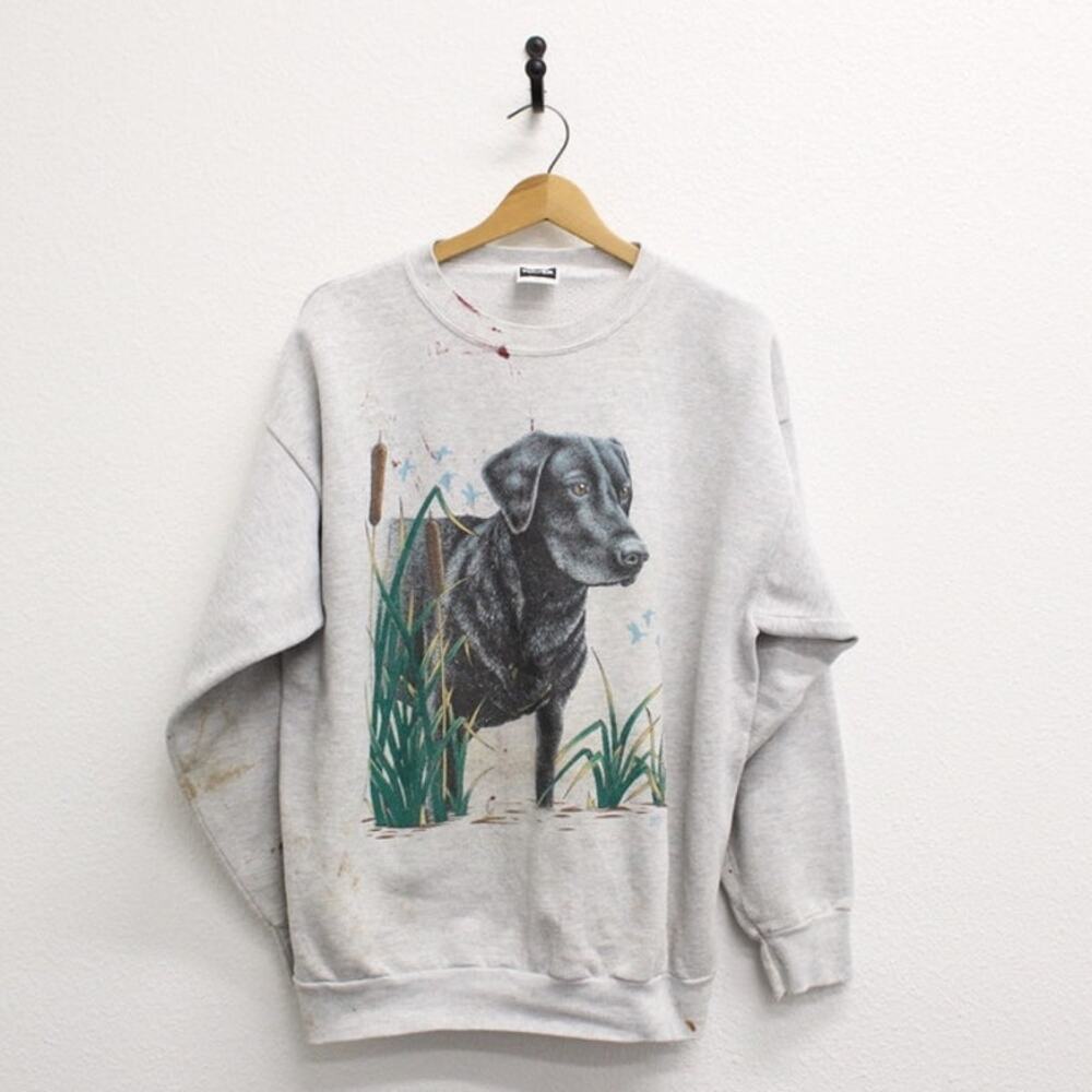 Vintage Black Lab Labrador Retriever Dog Breed Sweatshirt 2X XXL